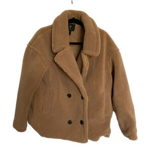 HOUSE of Harlow 1960 faux shearling double breasted teddy coat oversized